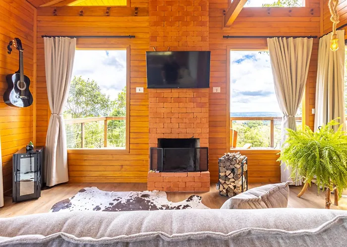 Cabana Romantica Na Serra Com Hidro, Lareira, Lagos E Trilhas